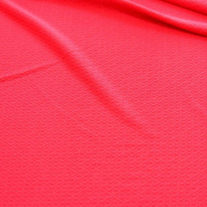 Синтетическая ткань Трикотаж жаккардовый Ромб однотонный, красный