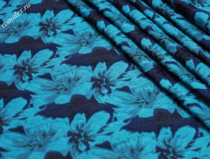 Ткань для штор Жаккард тафта «АЗАЛИЯ» цвет васильковый