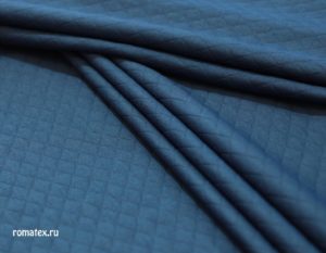 Ткань курточная Стежка Ромб цвет темно-синий