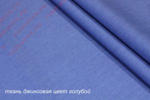 Ткань для занавесок с рисунком Джинс цвет голубой