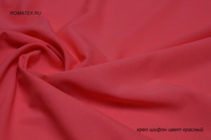 Ткань для платков Креп шифон цвет красный